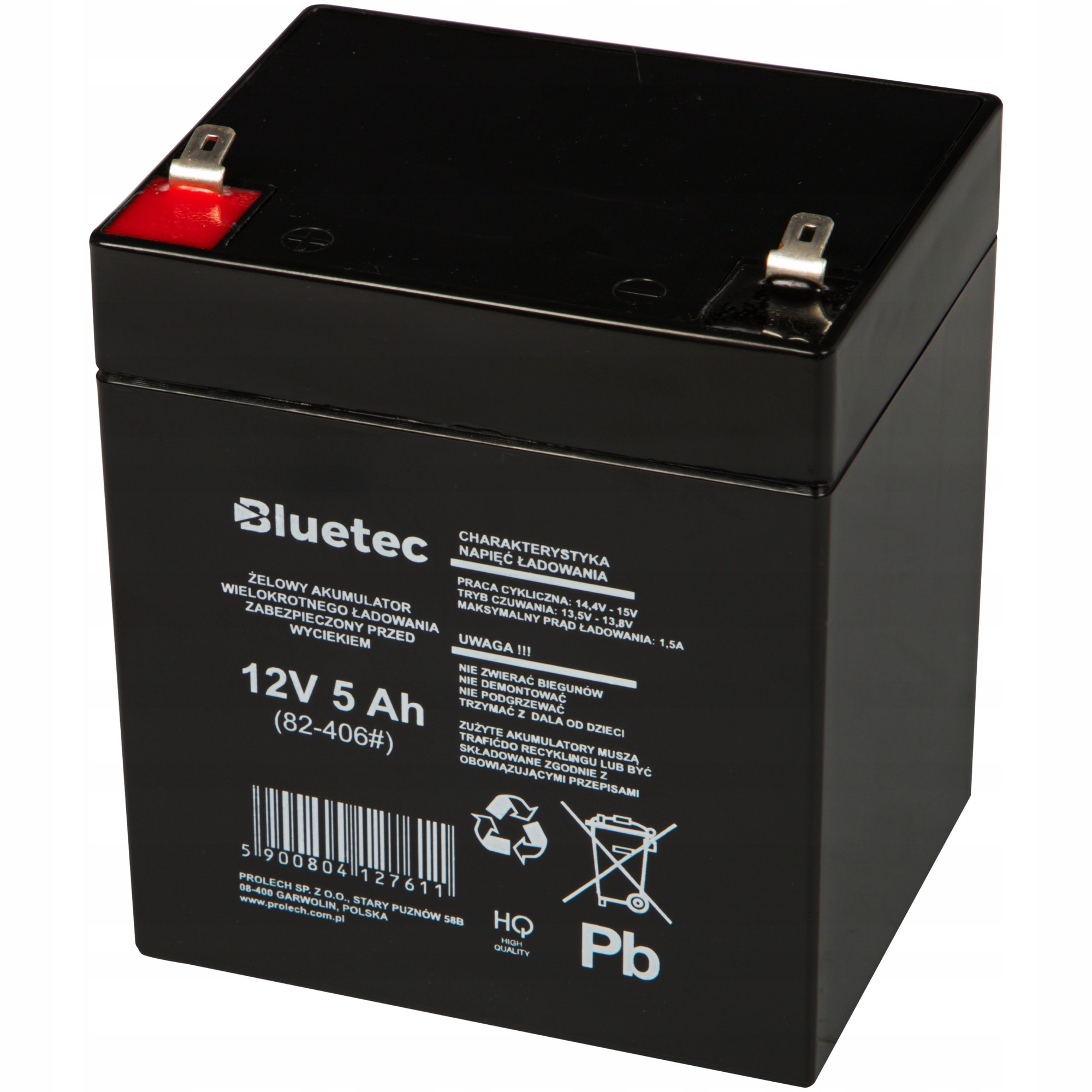 Akumulator żelowy 12V 5Ah Agm Mocny Ups Alarm Auto