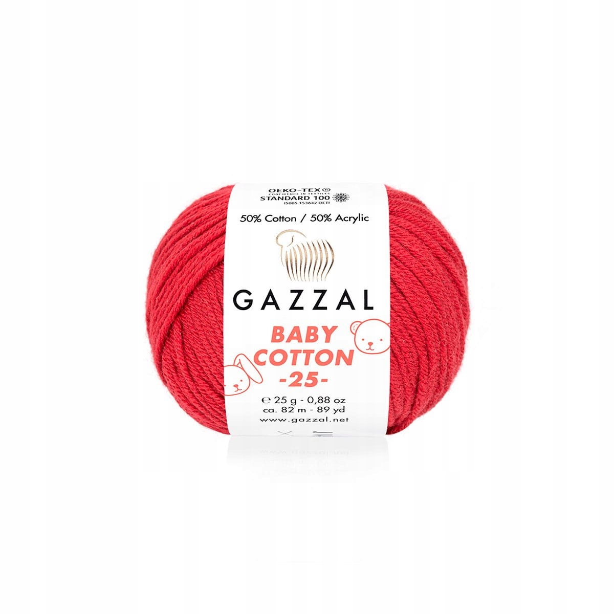 Włóczka Gazzal Baby Cotton 3439 25g Burgund