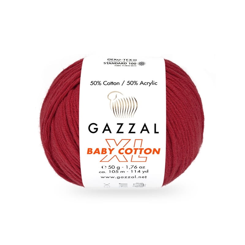 Włóczka Gazzal Baby Cotton XL 3439 Burgund