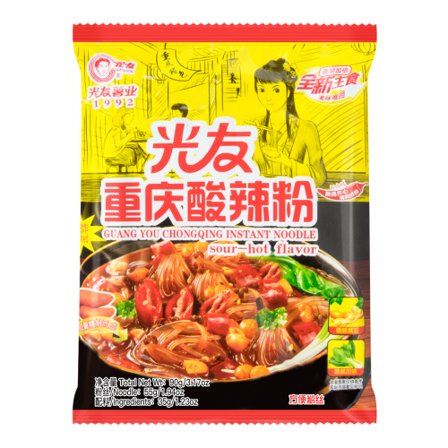 GUANG YOU Chong Qing Instant Noodle Sour-Hot Flavor 90g