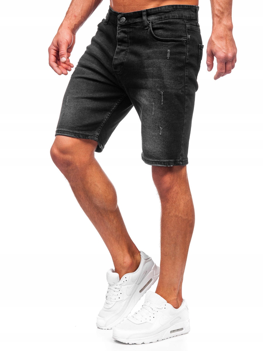 Spodenki Jeansowe Męskie Czarne 0490 DENLEY_30/S