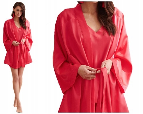 2XL/3XL Vanilla Satynowy Peniuar 3439 54 Peony