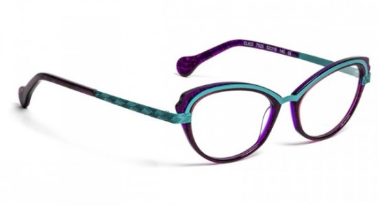 Boz by J.F. Rey CLEO Semi Metal/Plastic Full Frame Eyeglasses, CLEO 7525 PLUM/TURQUOISE (7525)