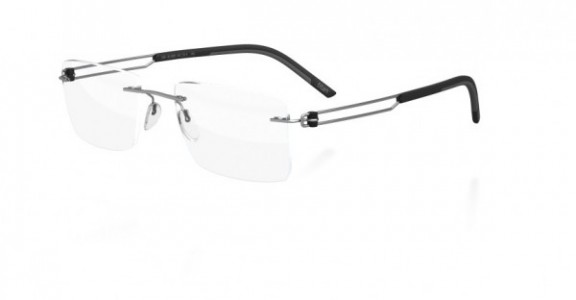 Silhouette Rimless Titan Profile 5359 Titanium Drill Mount Eyeglasses, 6051 Grey