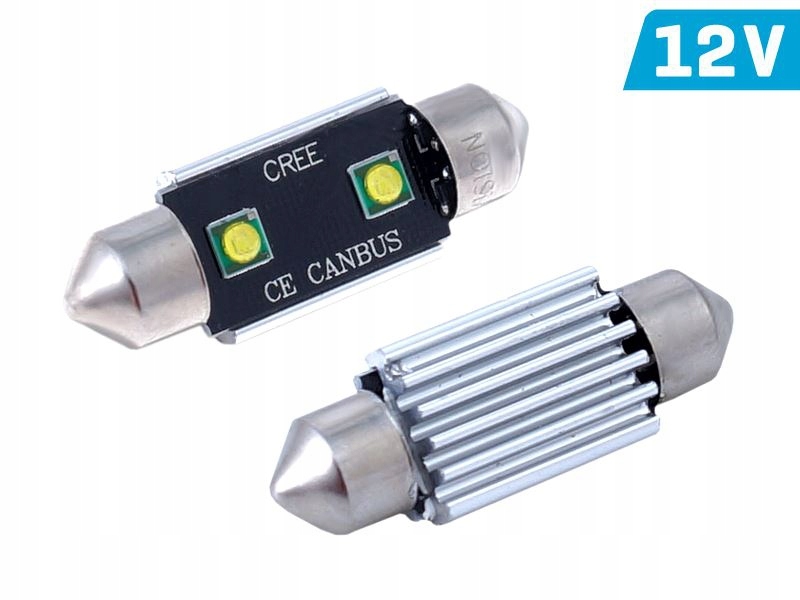 Żarówka SV8.5 36mm 12V 2x 3535 Smd LED Canbu Biała