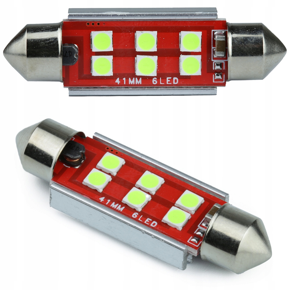 C5W C10W 6 LED 3535 Canbus 12/24V 41 42mm Zielona