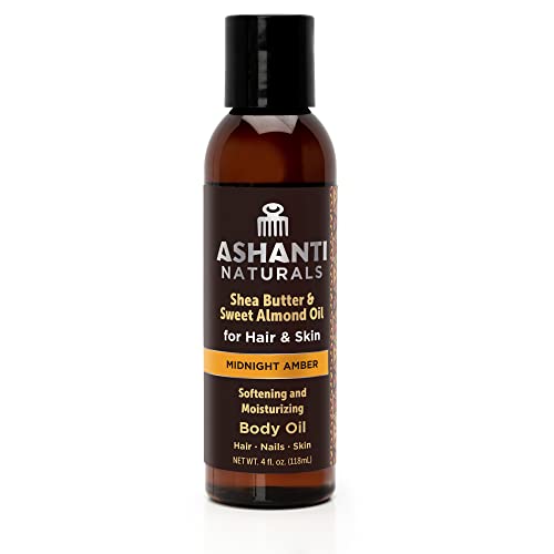 Ashanti Naturals 100% Shea Nut & Sweet Almond Hair & Body Oil - Midnight Amber 4 Fl Oz