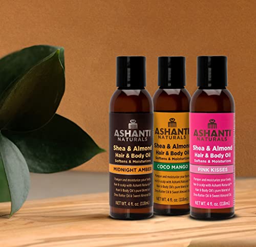 Ashanti Naturals 100% Shea Nut & Sweet Almond Hair & Body Oil - Midnight Amber 4 Fl Oz thumbnail