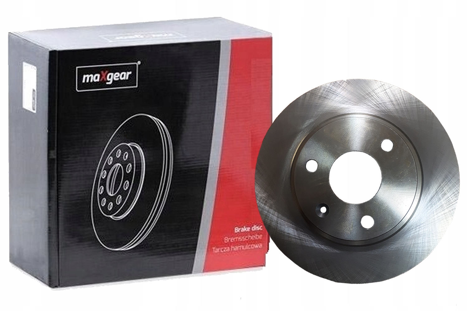 MAXGEAR 19-4722 Brake Disc Front Axle, Internally Vented, Painted, High-carbon, Without Wheel Studs