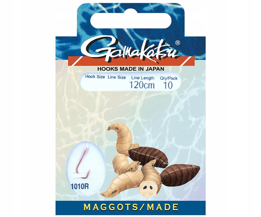 Gamakatsu Haczyki Z Przyponem Maggots Roz.10 1010R