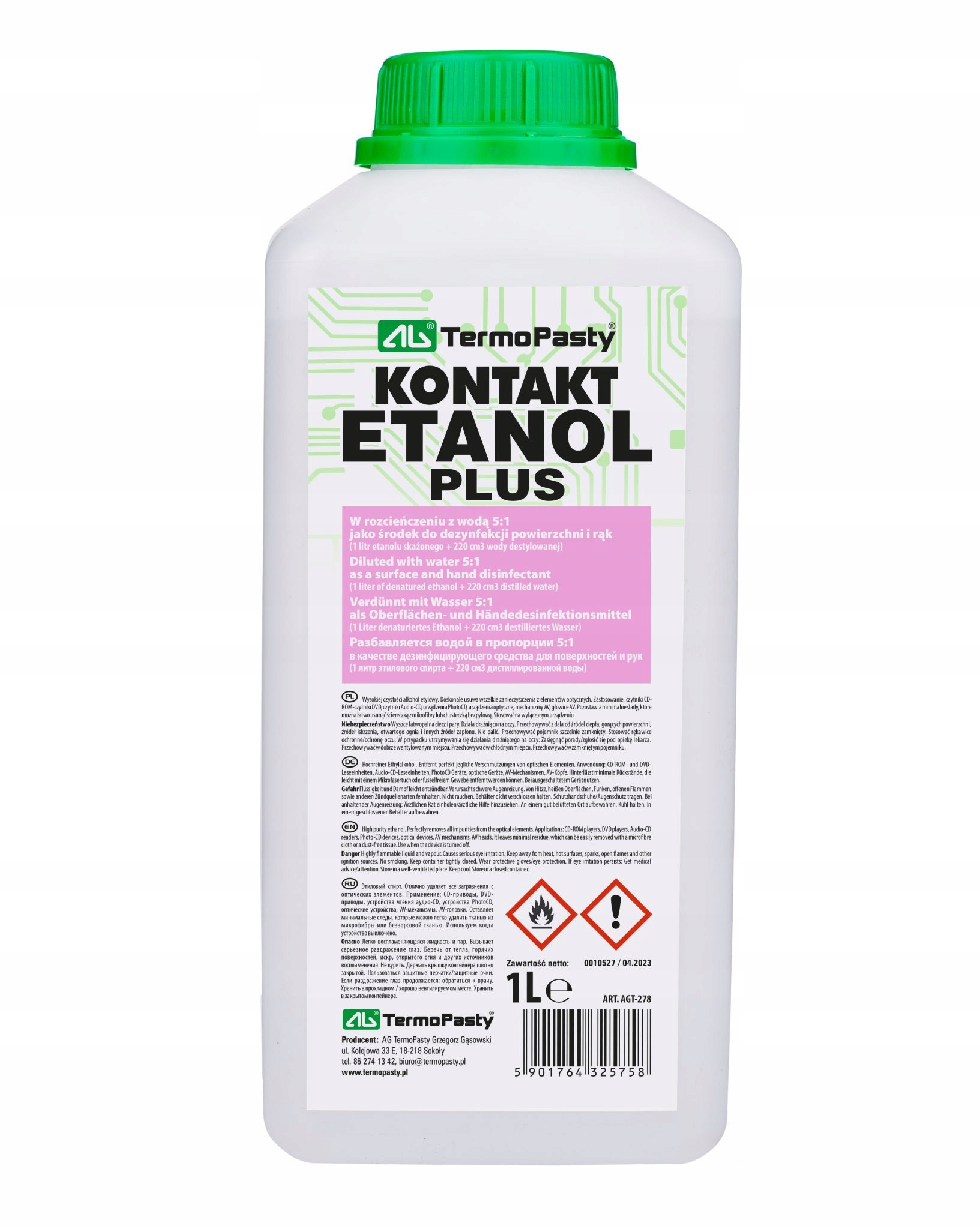 Płyn Do Dezynfekcji Ag Termopasty AGT-278 1l