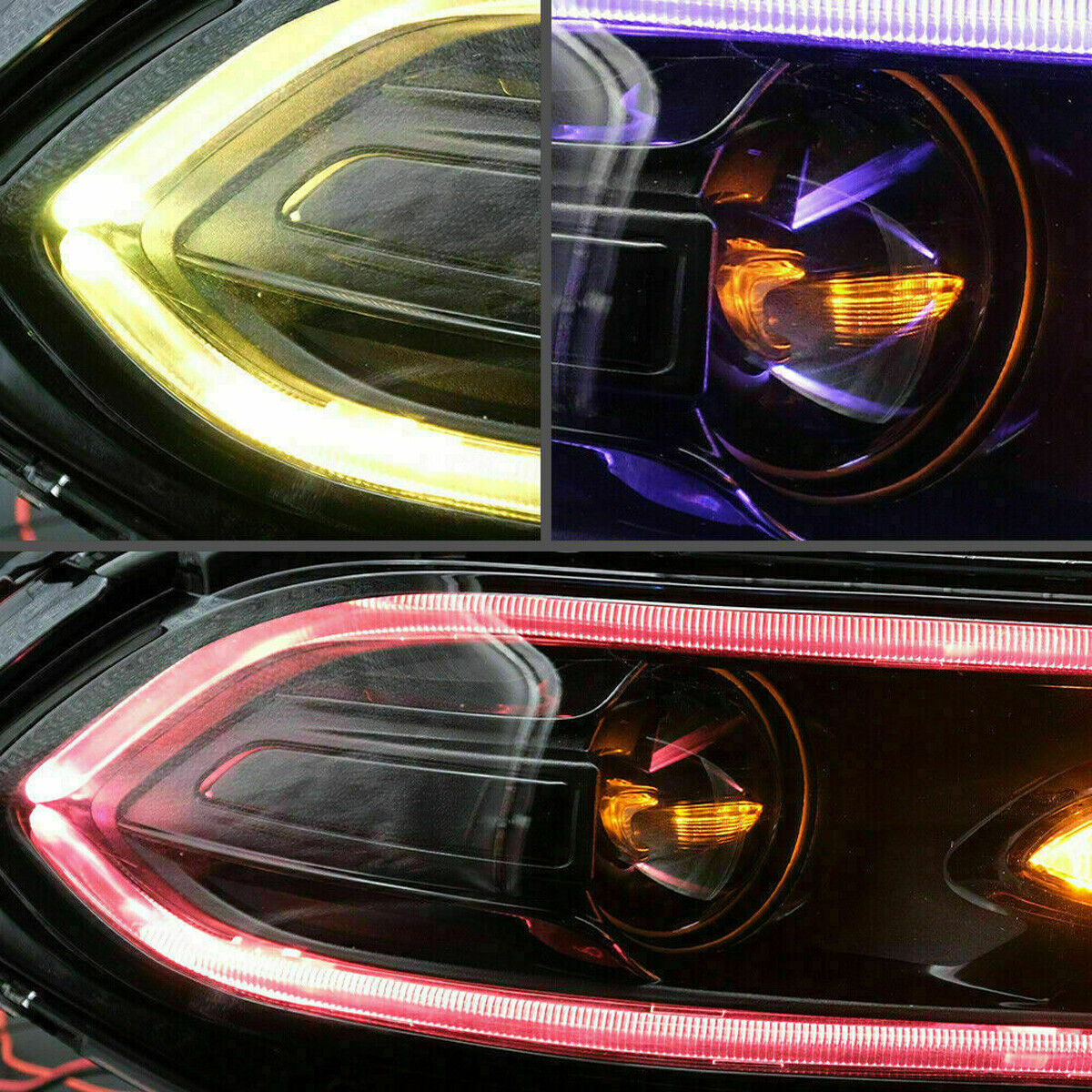 Set(2) LED Projector Headlights RGB Color Change for 15-20 Dodge Charger SRT GT thumbnail