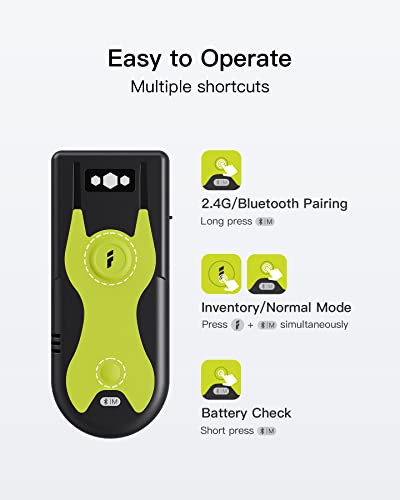 Inateck Bluetooth Scanner 2D Barcode Scanner 2.4Ghz USB Adapter, Screen Scanning, Exclusive Shortcuts, BCST-42 thumbnail