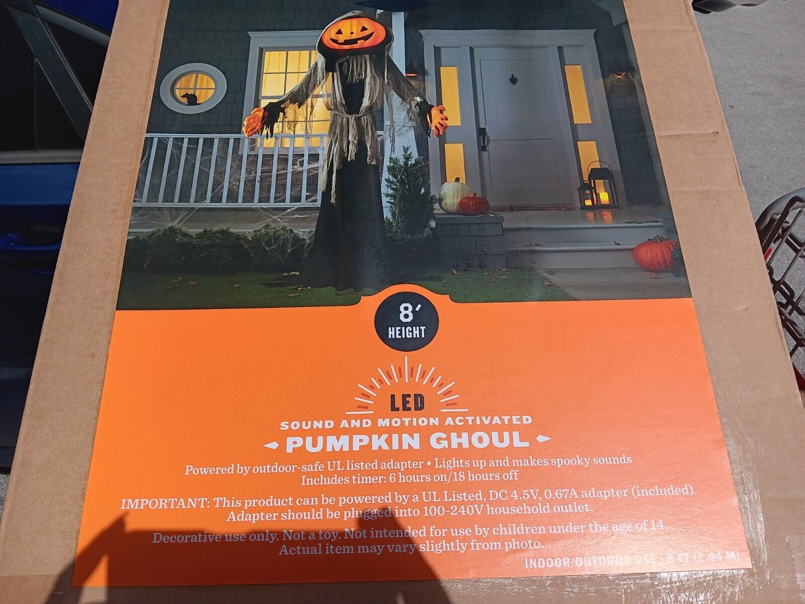 Lewis & Friends™ 8' Halloween Light and Sound Lewis the Pumpkin Ghoul - Hyde and EEK! Boutique™ thumbnail