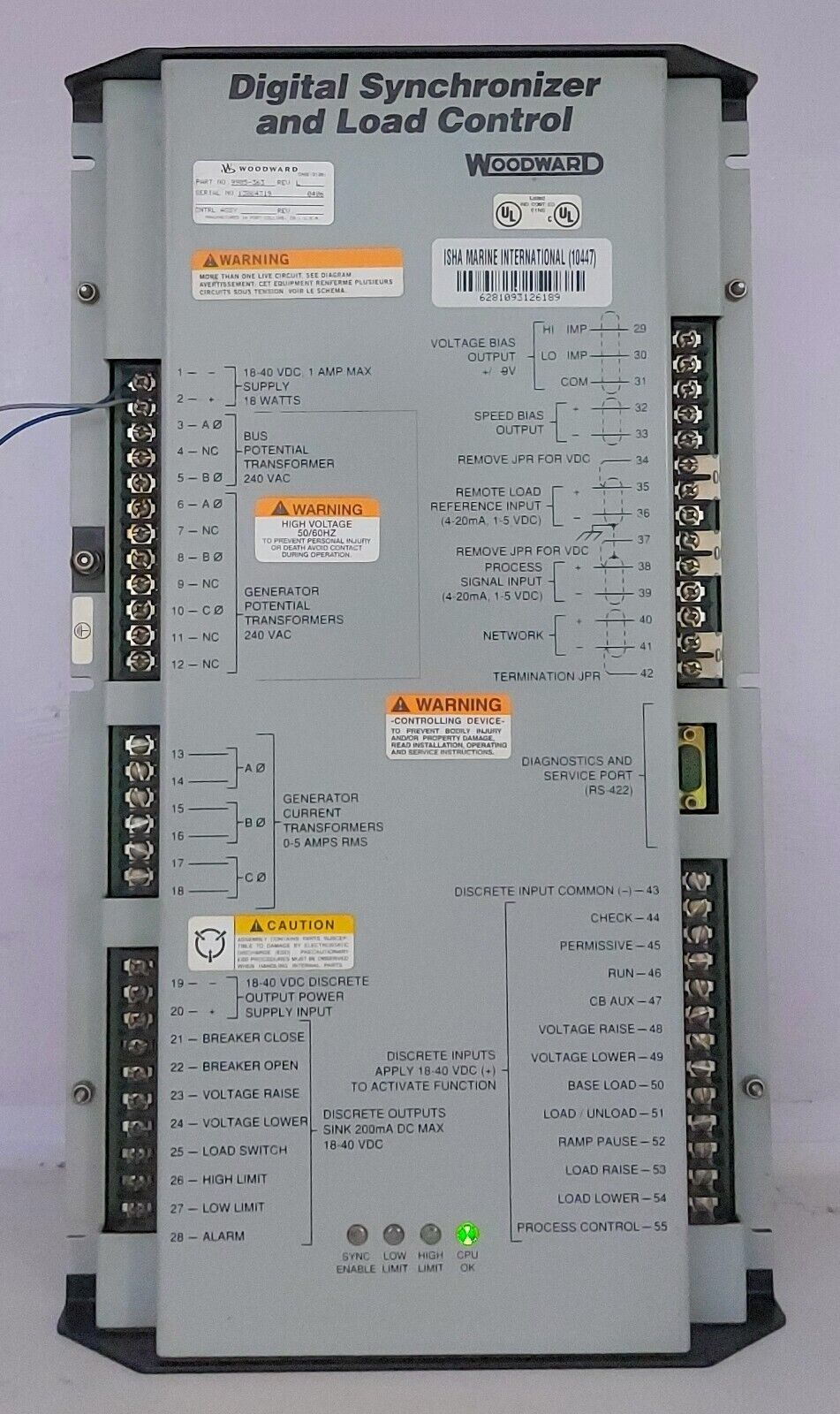 WoodWard 9905-363 Digital Synchronizer and Load Control