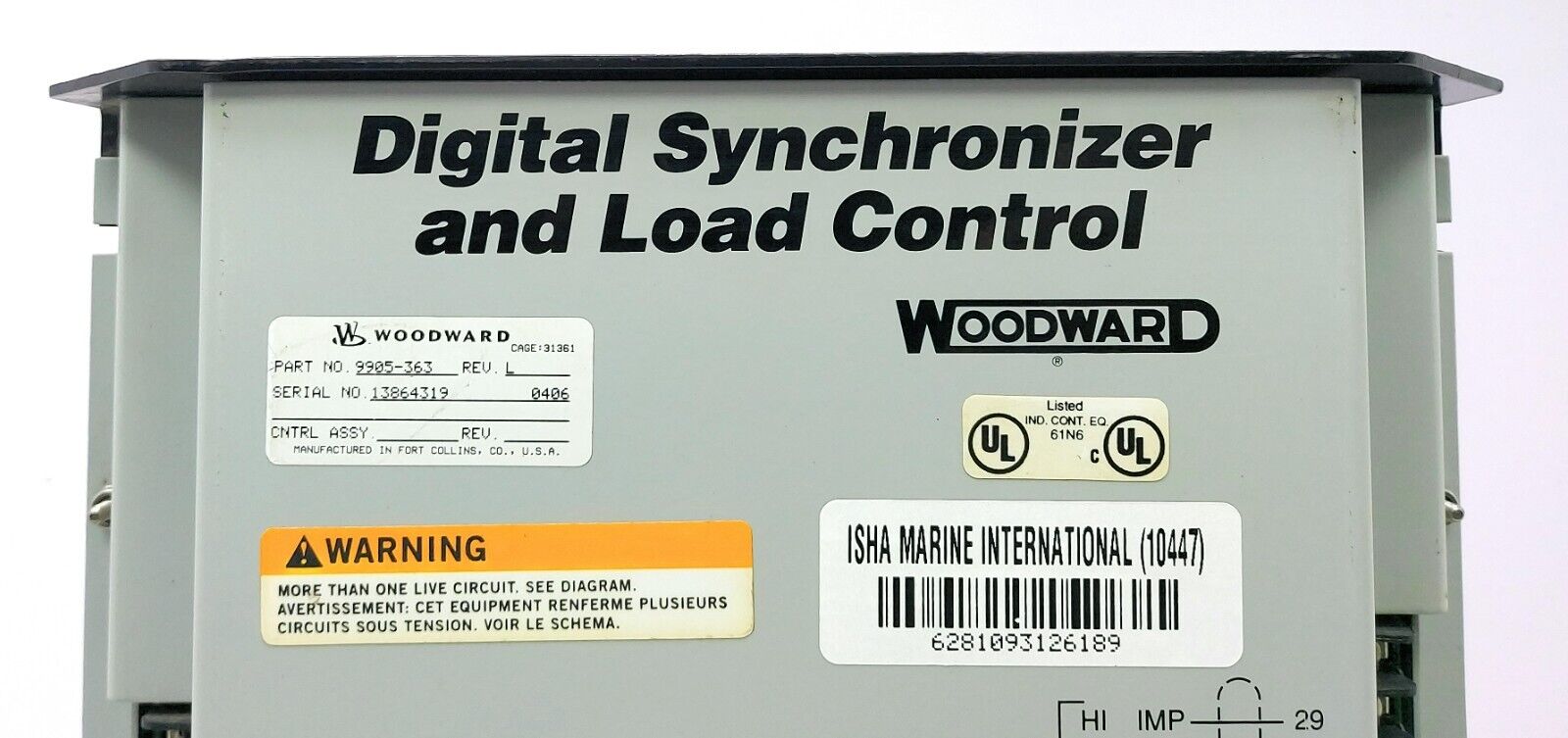 WoodWard 9905-363 Digital Synchronizer and Load Control thumbnail