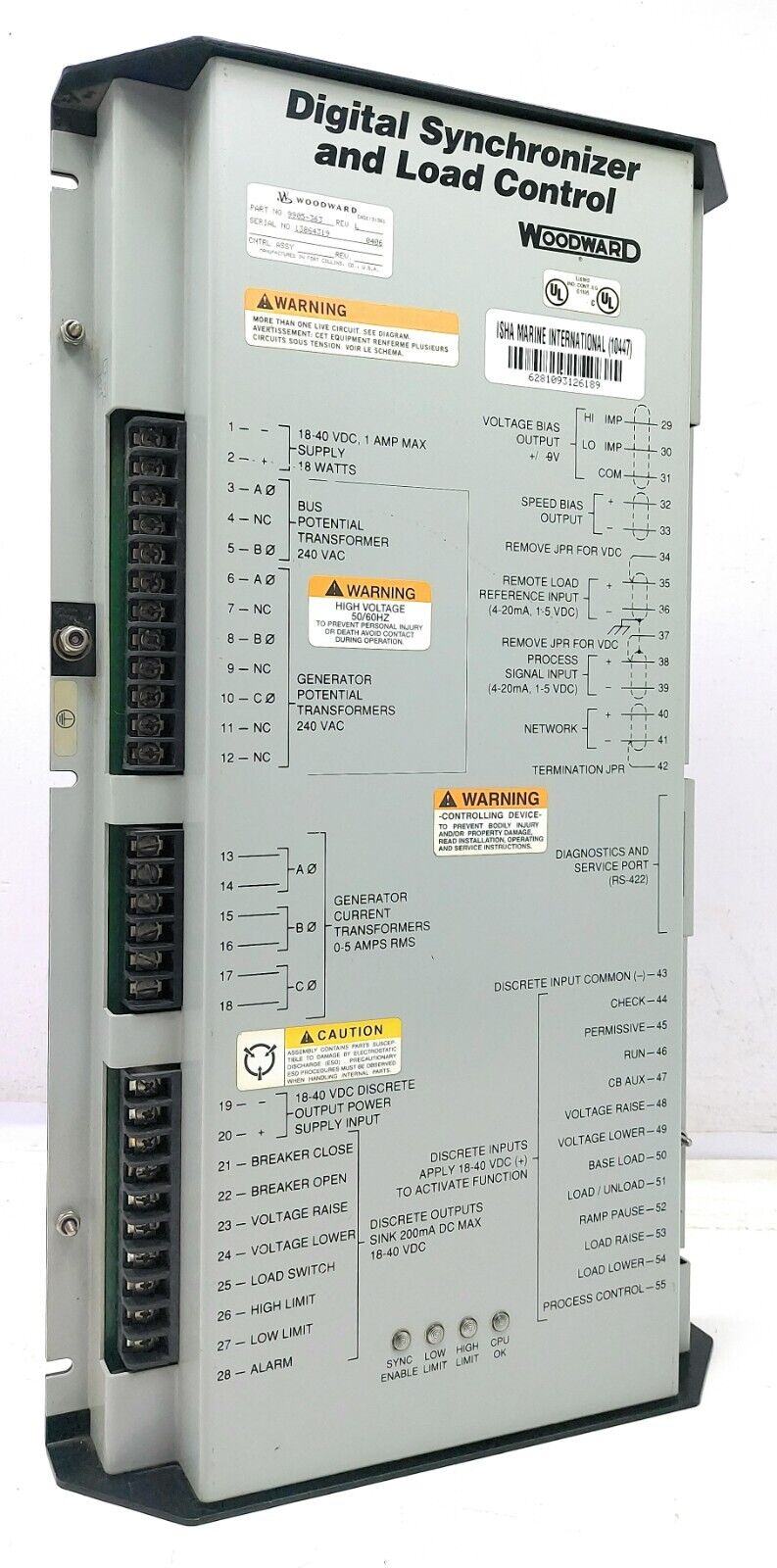 WoodWard 9905-363 Digital Synchronizer and Load Control thumbnail
