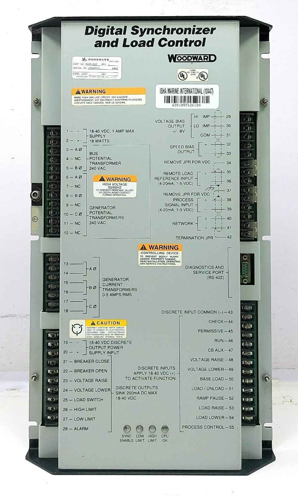 WoodWard 9905-363 Digital Synchronizer and Load Control thumbnail