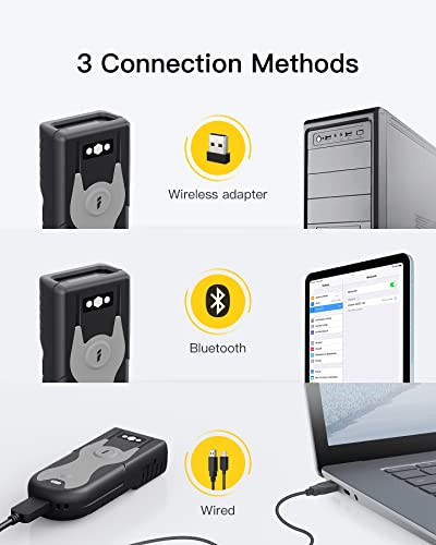 Inateck Bluetooth Scanner 1D Barcode Scanner 2.4Ghz USB Adapter, Screen Scanning, Exclusive Shortcuts, BCST-43 thumbnail