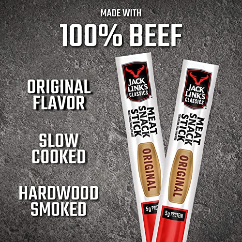 Jack Link's Beef Sticks, Classic Original Meat Snack – Protein Snack, Meat Stick with 5g of Protein – 0.8 Oz. (Pack of 20) thumbnail
