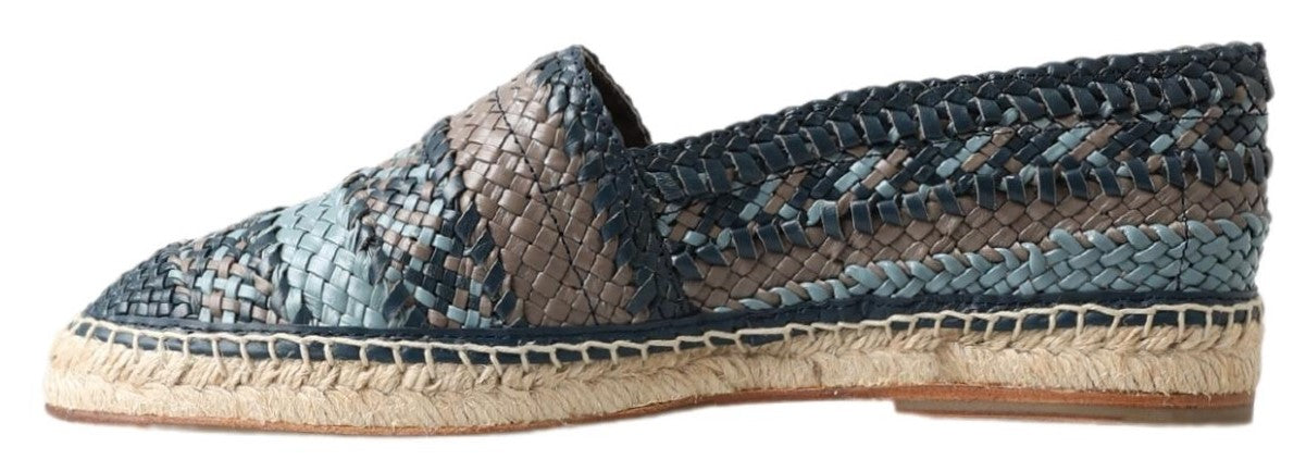 Dolce & Gabbana, Espadrilles, Female, Multicolor, 6 UK, Blue Gray Leather Buffalo Espadrille Shoes thumbnail