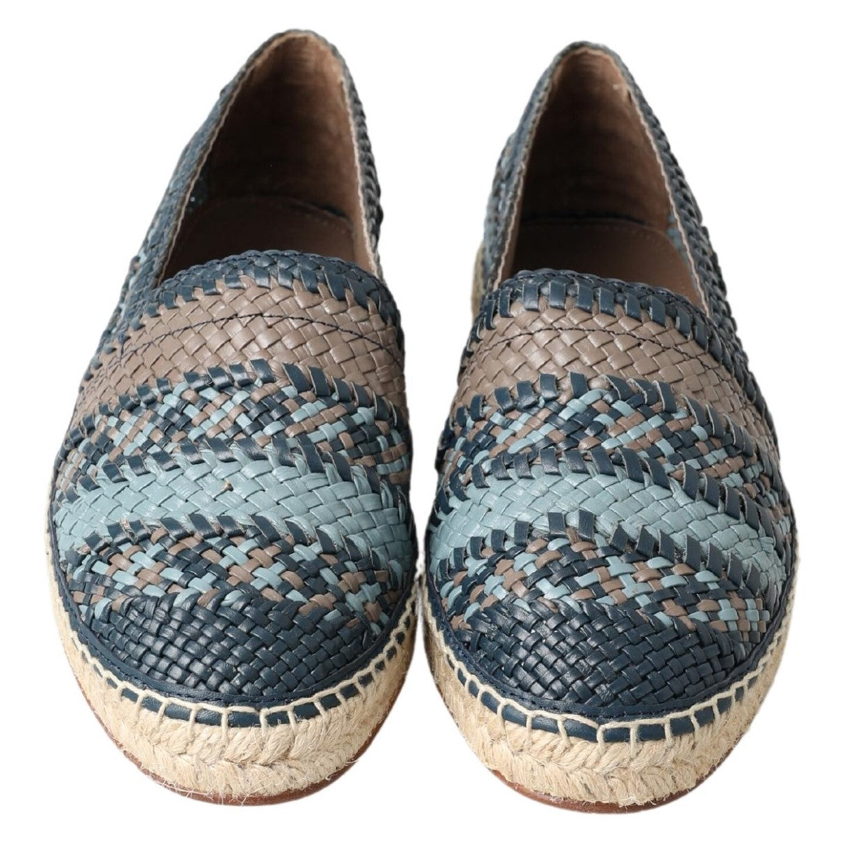 Dolce & Gabbana, Espadrilles, Female, Multicolor, 6 UK, Blue Gray Leather Buffalo Espadrille Shoes thumbnail
