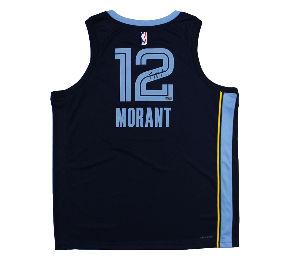 23310 Ja Morant Signed Memphis Grizzlies Nike Swingman NBA Jersey, Navy Blue