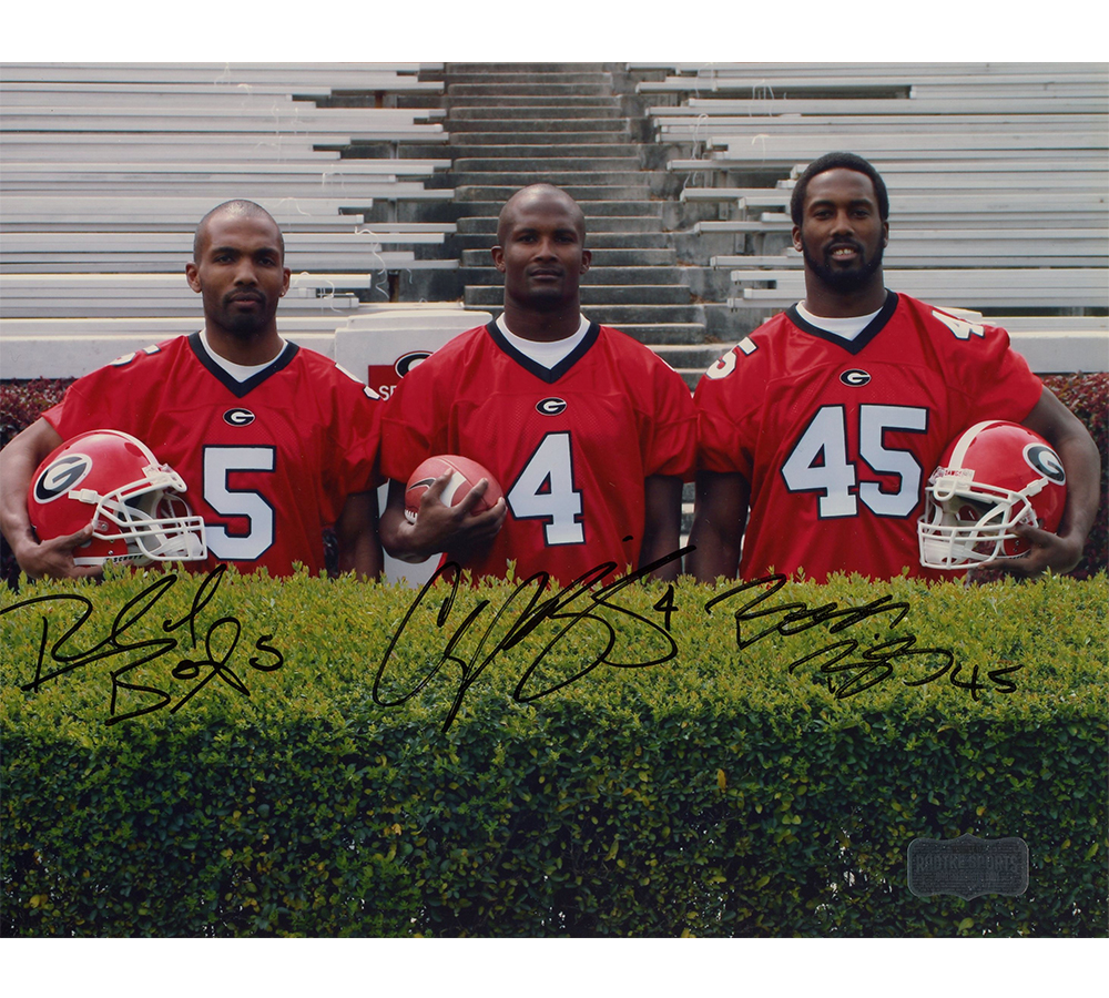 9332 8 X 10 in. Champ, Boss & Ronald Bailey Signed Georgia Bulldogs Unframed NCAA Photo - Between the Hedges