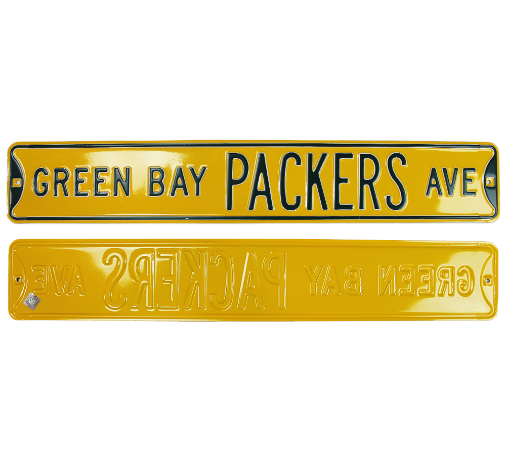 6990 Green Bay Packers Avenue Authentic Steel NFL Licensed Yellow & Black Street Sign