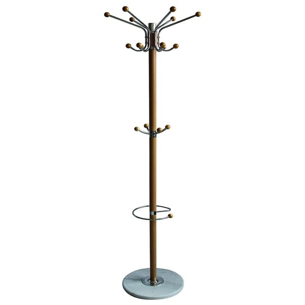 Sweet Home Collections 16 Hook Metal Coat Rack with Umbrella Holder- Natural (70
