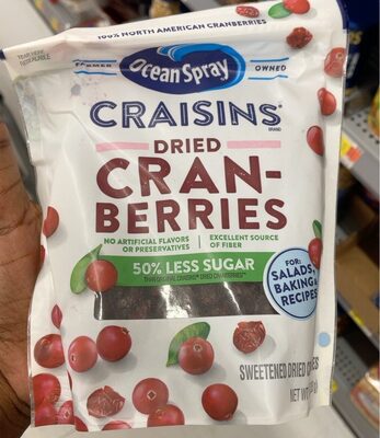 Ocean Spray® Craisins®  50% Less Sugar Dried Cranberries  Dried Fruit  10 Oz Pouch