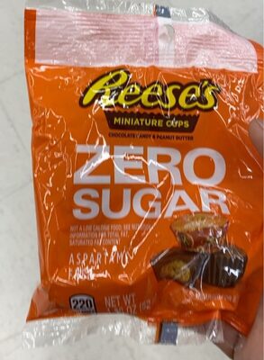 Reese S Zero Sugar Miniatures Chocolate Peanut Butter Cups Candy  Bag 1.86 Oz