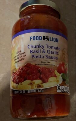 Chunky Tomato Basil and Garlic Pasta Sauce