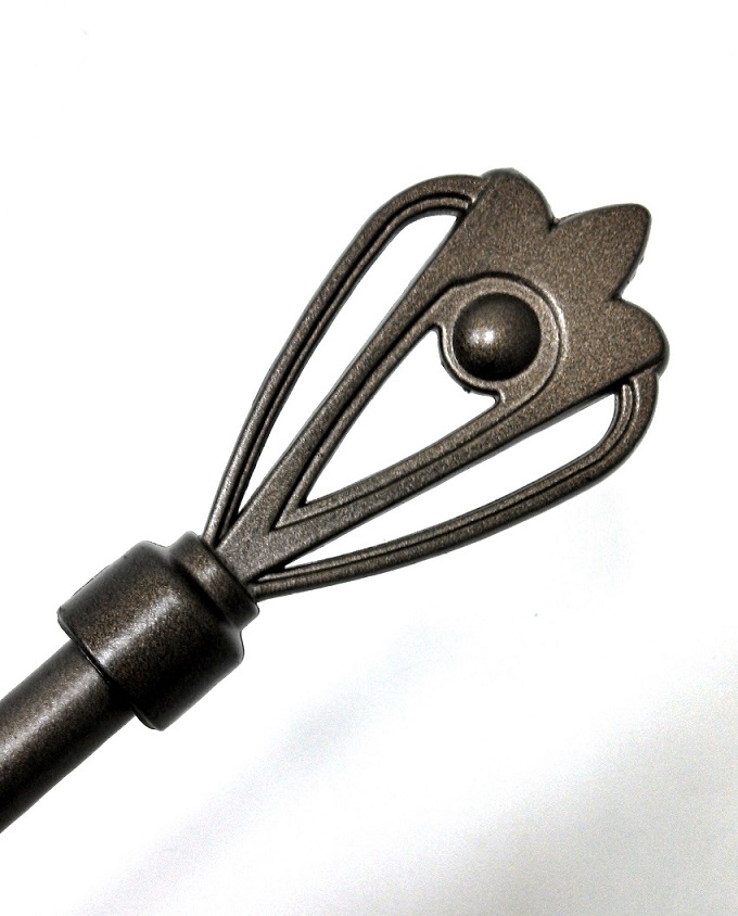 Bed in a Bag 3070 Two Adjustable Metal Curtain Rods with Crown Staff Finial - Esty - Bronze - Mulitple Sizes