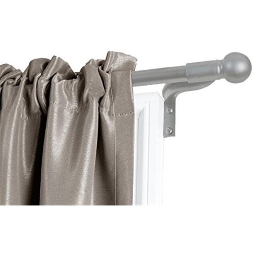 Design Mode 32-1021-6BN 36-72 in. Plated Brushed Nickel Finish Single Rod Window Hardware with Stick Mosaic Glass Finial