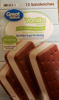Vanilla Flavored Lowfat Ice Cream Sandwiches