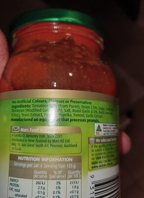 Dolmio Pasta Sauce Tomato Onion and Roasted Garlic Salt Reduced 500g X 1 thumbnail