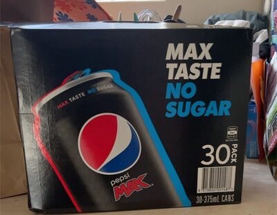 30pc Pepsi Max Cola Flavoured Zero Sugar Soft Drink Sparkling Soda Cans 375ml
