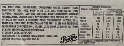 30pc Pepsi Max Cola Flavoured Zero Sugar Soft Drink Sparkling Soda Cans 375ml thumbnail