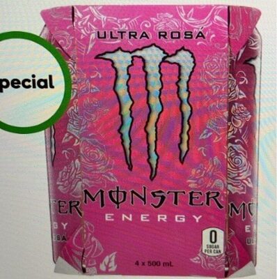 Monster Energy Zero Sugar Ultra Rosa Drink Can 500ml X 4 Pack