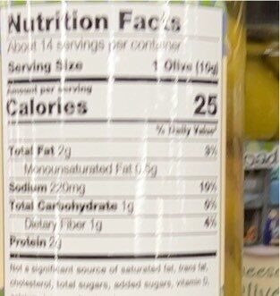 Blue Cheese Stuffed Olives DR. WT. 5 Oz. (142g) thumbnail