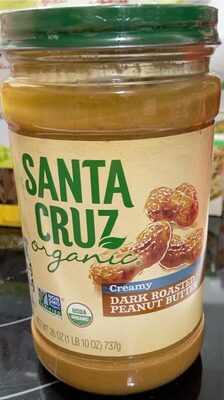 Santa Cruz, Organic Creamy Dark Roast Peanut Butter, 26 Oz (Case of 6)