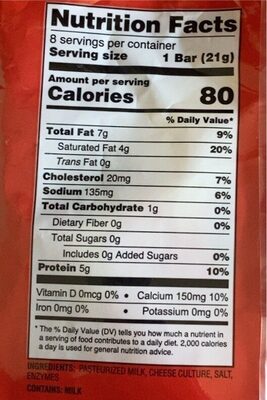 Extra Sharp White Cheddar Cheese Snack Bars 8 Packs thumbnail