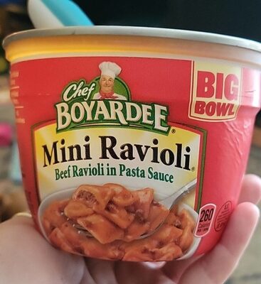 Chef Boyardee Mini Ravioli  Beef Ravioli in Pasta Sauce  Microwavable Meal  14.5 Oz. Bowl