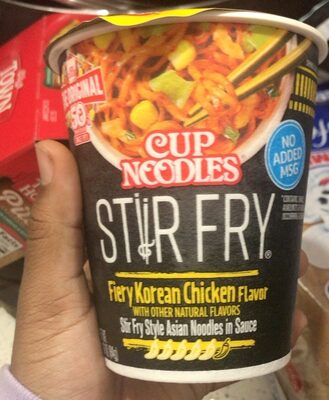 Nissin Foods Cup Noodles Stir Fry Ramen Noodles  Fiery Korean Chicken Flavor  2.36 Oz Cup  Shelf-Stable
