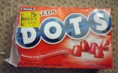 Tootsie Dots All Reds Gummy Candy 6.5 Oz  Peanut Free  Gluten Free