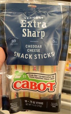 Vermont Extra Sharp Cheddar Cheese Snack Sticks