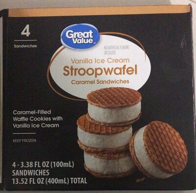 Vanilla Ice Cream Stroop Waffle Caramel Sandwiches