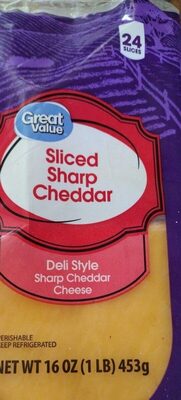 Great Value Sliced Sharp Cheddar Cheese