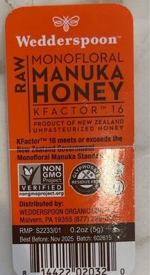 Raw Monofloral Manuka Honey